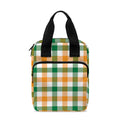 White Orange And Green Plaid Print Bible Tote Bag
