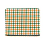 White Orange And Green Plaid Print Bifold Wallet