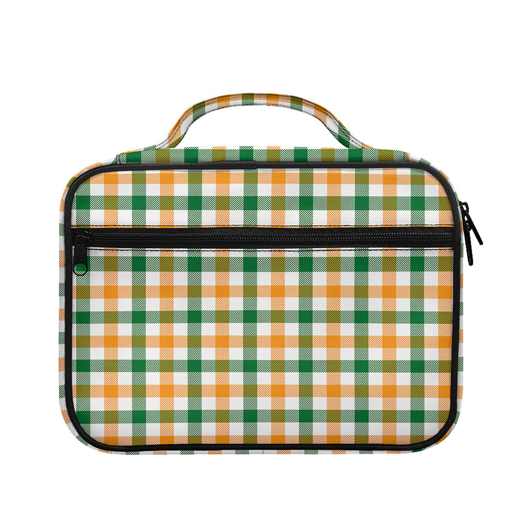 White Orange And Green Plaid Print Briefcase Bible Bag