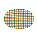 White Orange And Green Plaid Print Car Side Mirror Covers