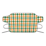 White Orange And Green Plaid Print Car Windshield Snow Cover