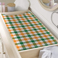 White Orange And Green Plaid Print Changing Pad Cover
