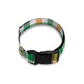 White Orange And Green Plaid Print Dog Collar