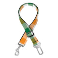White Orange And Green Plaid Print Dog Seat Belt