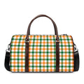 White Orange And Green Plaid Print Duffel Bag