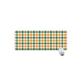 White Orange And Green Plaid Print Extended Mouse Pad