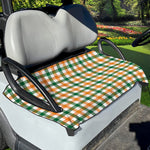 White Orange And Green Plaid Print Golf Cart Seat Cover