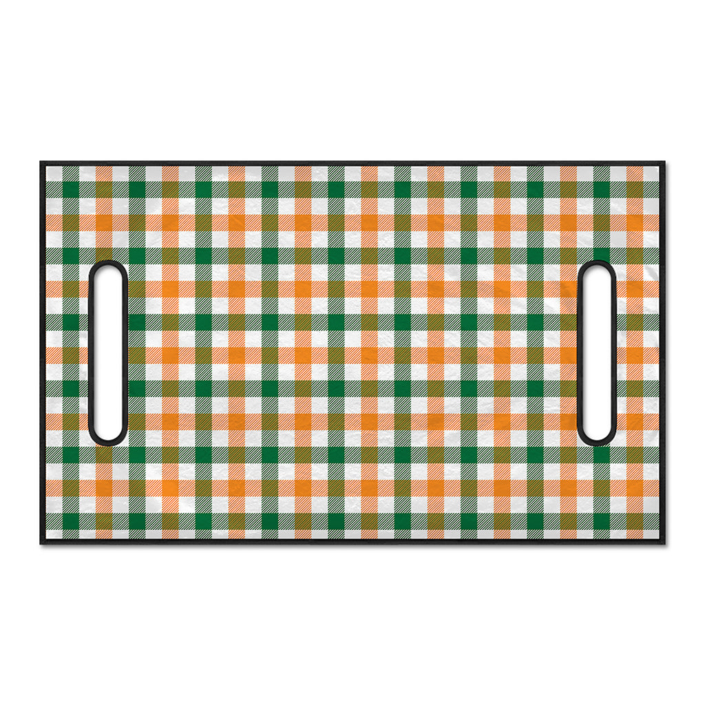 White Orange And Green Plaid Print Golf Cart Seat Cover