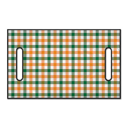 White Orange And Green Plaid Print Golf Cart Seat Cover