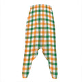 White Orange And Green Plaid Print Hammer Pants