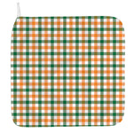 White Orange And Green Plaid Print Hand Towel
