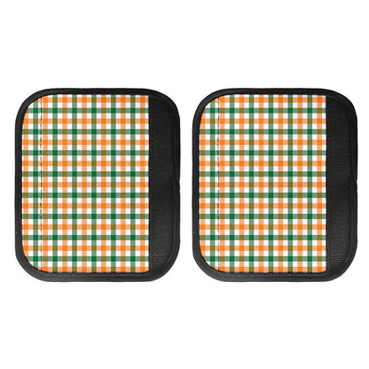 White Orange And Green Plaid Print Handle Covers