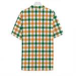 White Orange And Green Plaid Print Hawaiian Shirt