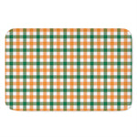 White Orange And Green Plaid Print Indoor Door Mat