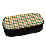 White Orange And Green Plaid Print Insulin Cooler Travel Case