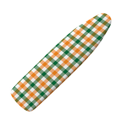 White Orange And Green Plaid Print Ironing Board Cover