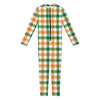 White Orange And Green Plaid Print Jumpsuit