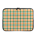 White Orange And Green Plaid Print Laptop Sleeve