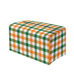 White Orange And Green Plaid Print Leather Tissue Box Cover