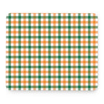 White Orange And Green Plaid Print Mouse Pad