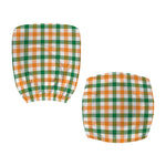 White Orange And Green Plaid Print Office Chair Cover
