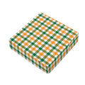 White Orange And Green Plaid Print Outdoor Seat Cushion Cover