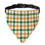 White Orange And Green Plaid Print Over The Collar Dog Bandana