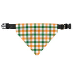 White Orange And Green Plaid Print Over The Collar Dog Bandana