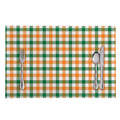 White Orange And Green Plaid Print Placemat