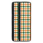 White Orange And Green Plaid Print Refrigerator Handle Covers
