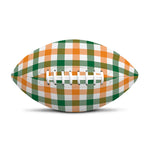 White Orange And Green Plaid Print Rugby Ball