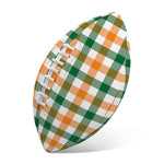 White Orange And Green Plaid Print Rugby Ball