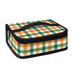 White Orange And Green Plaid Print Small Lunch Bag
