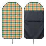 White Orange And Green Plaid Print Waterproof Car Seat Cover