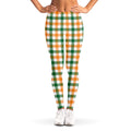 White Orange And Green Plaid Print Women's Leggings