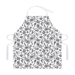 White Paisley Bandana Pattern Print Adjustable Apron