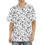 White Paisley Bandana Pattern Print Aloha Shirt