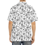 White Paisley Bandana Pattern Print Aloha Shirt