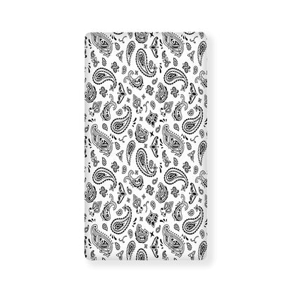 White Paisley Bandana Pattern Print Baby Crib Sheet