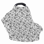 White Paisley Bandana Pattern Print Baby Seat Cover