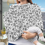 White Paisley Bandana Pattern Print Baby Seat Cover