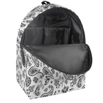 White Paisley Bandana Pattern Print Backpack