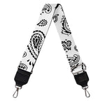White Paisley Bandana Pattern Print Bag Strap