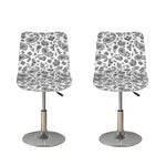 White Paisley Bandana Pattern Print Bar Stool Covers