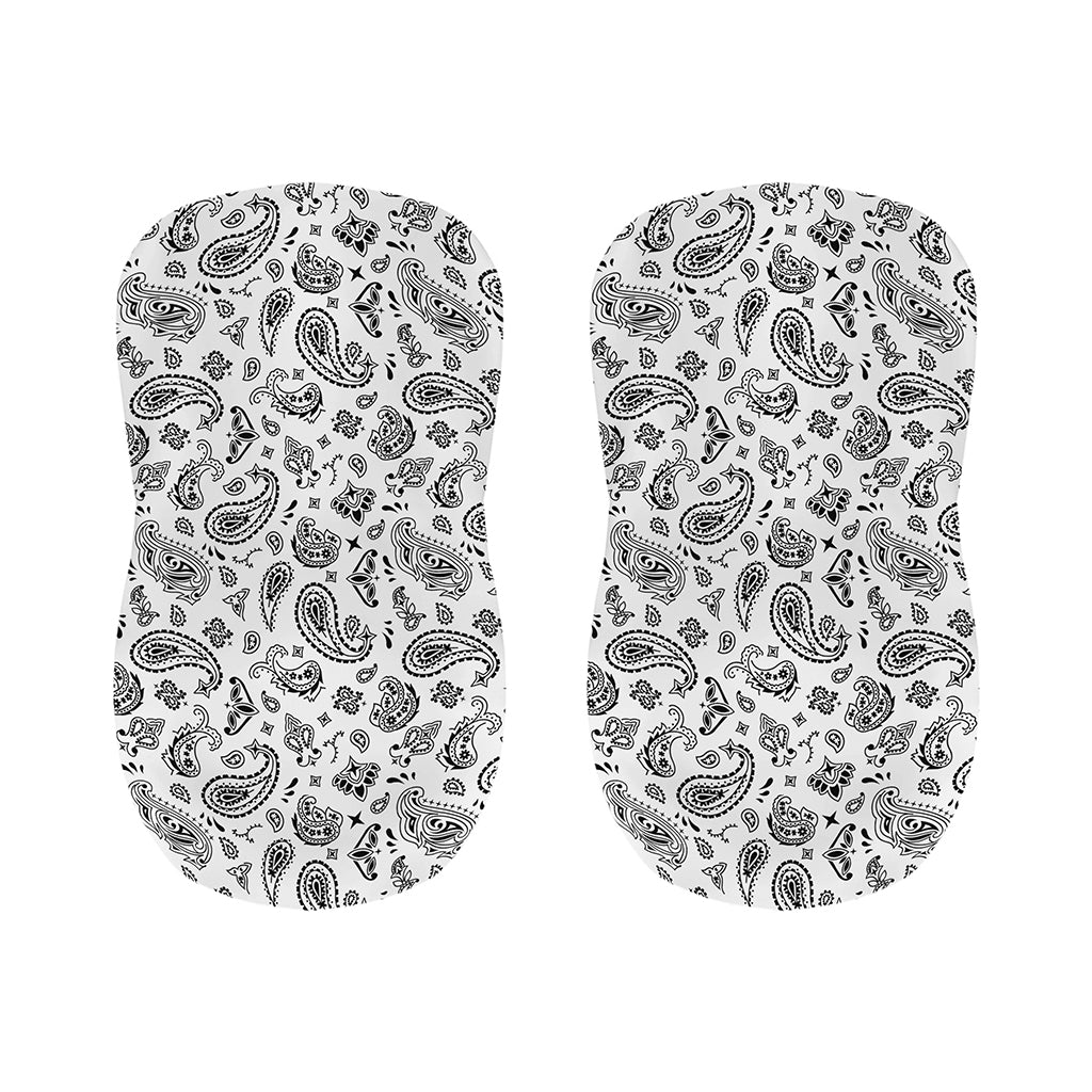 White Paisley Bandana Pattern Print Bar Stool Covers