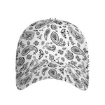 White Paisley Bandana Pattern Print Baseball Cap