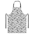 White Paisley Bandana Pattern Print Bib Apron With Pocket