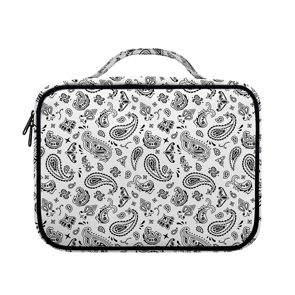 White Paisley Bandana Pattern Print Briefcase Bible Bag