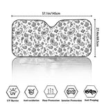 White Paisley Bandana Pattern Print Car Windshield Sun Shade