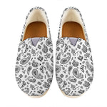 White Paisley Bandana Pattern Print Casual Shoes